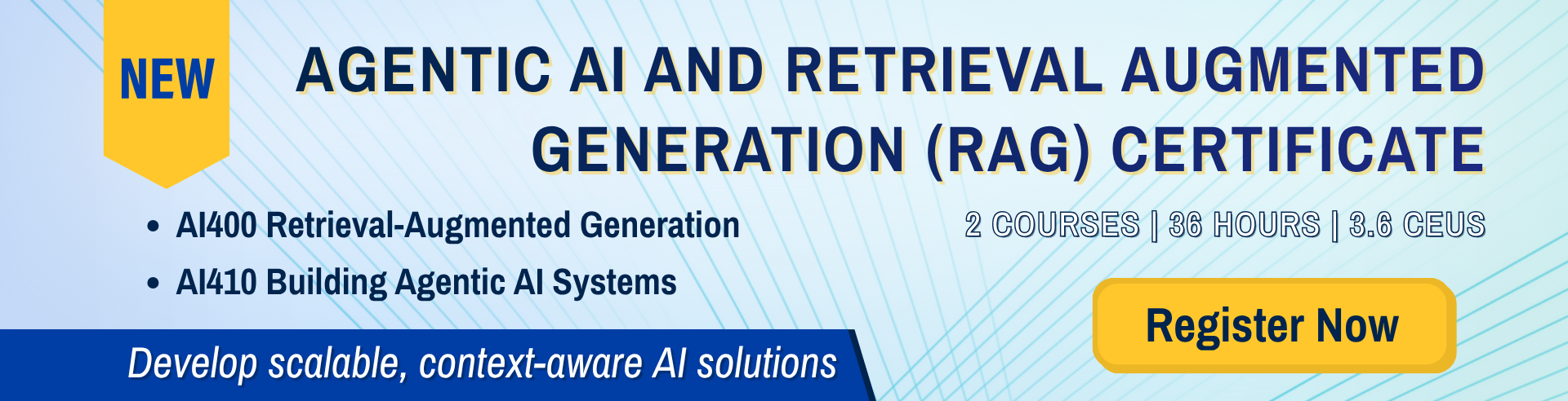Agentic AI and Retrieval Augmented Generation (RAG) Certificate